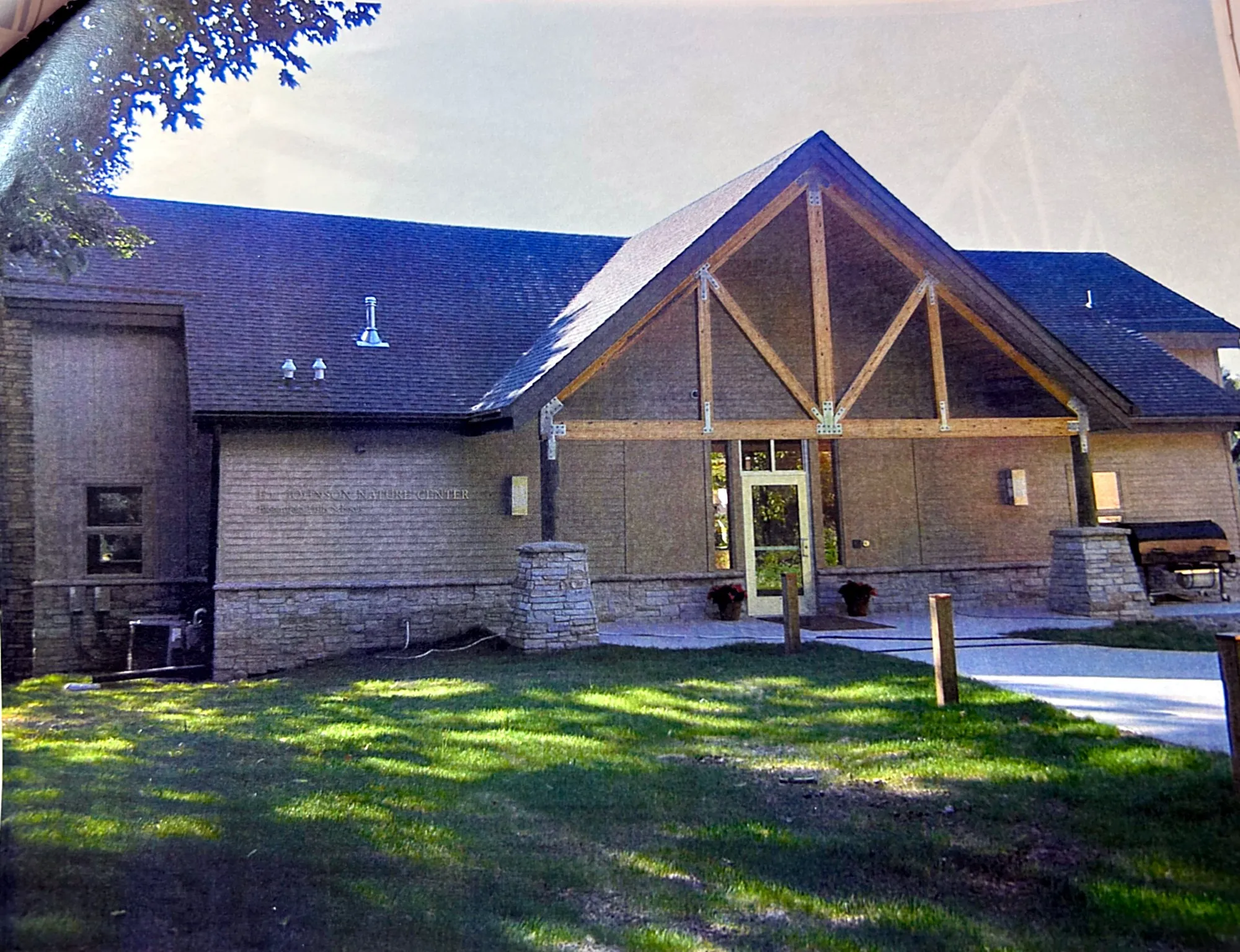 The nature center entrance and sign as photographed for the district’s sinking fund report